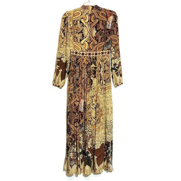 Anthropologie Bhanuni By Jyoti Ronika Maxi Dress Floral Beaded Boho Party Size 0 - Picture 11 of 16